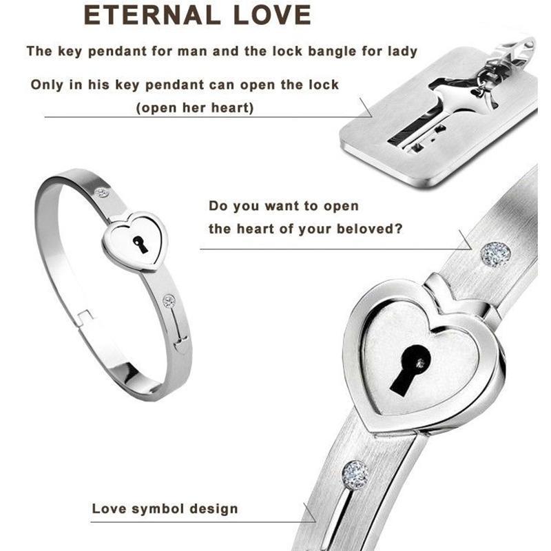 Lock Heart Couple Bracelet